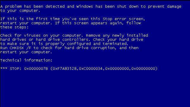 硬盤導致的電腦藍屏有哪些