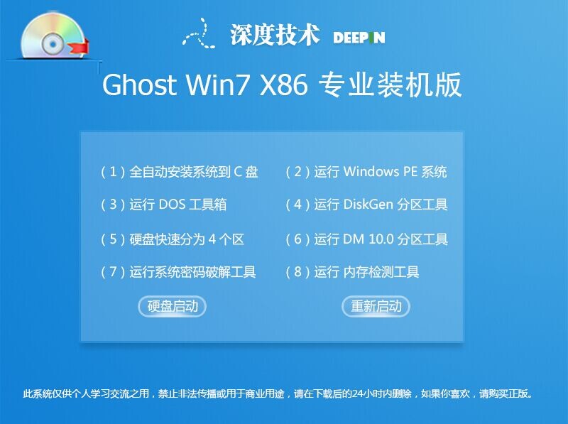 深度技術Ghostwin7